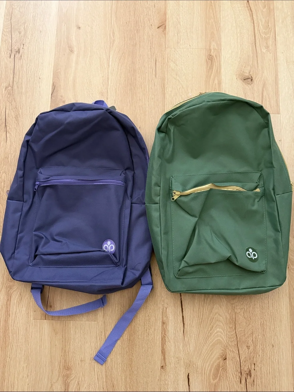 Purple and Green Everyday Backpack Duo